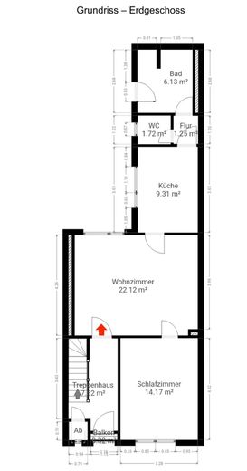 vermietetes Zweifamilienhaus mit großem Garten in Frechen Bachem – Grundriss EG