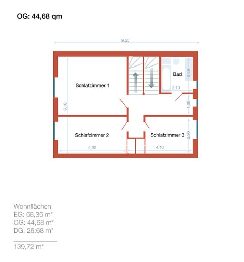 Gepflegtes Reihenendhaus mit Garten in Bremen-Huchting – OG