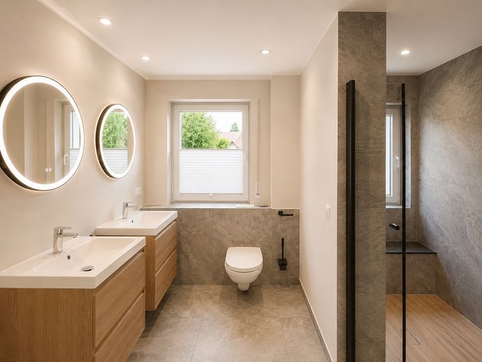 Ruhig wohnen in Weinböhla – barrierefreie 5-Zimmer-Wohnung mit großer Terrasse – Badezimmer