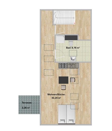 zentrale 1 Zimmer Wohnung mit kleiner Dachterasse für Azubis oder Studenten – Foto 11
