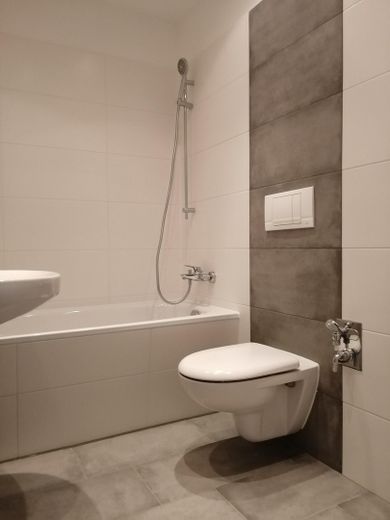 Erstbezug nach Sanierung! 3 Zi.Whg. mit Balkon in Walddrehna – Badezimmer mit Wanne