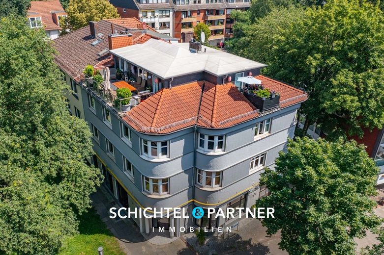 Hastedt | Wohn- und Geschäftshaus mit 6 Einheiten in attraktiver Lage – S&amp;P | Luftaufnahme