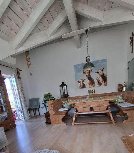 Exklusive, sonnige, aussergewöhnliche 5 Zimmer Dachgeschosswohnung am Waldrand – Wohn/ Essbereich