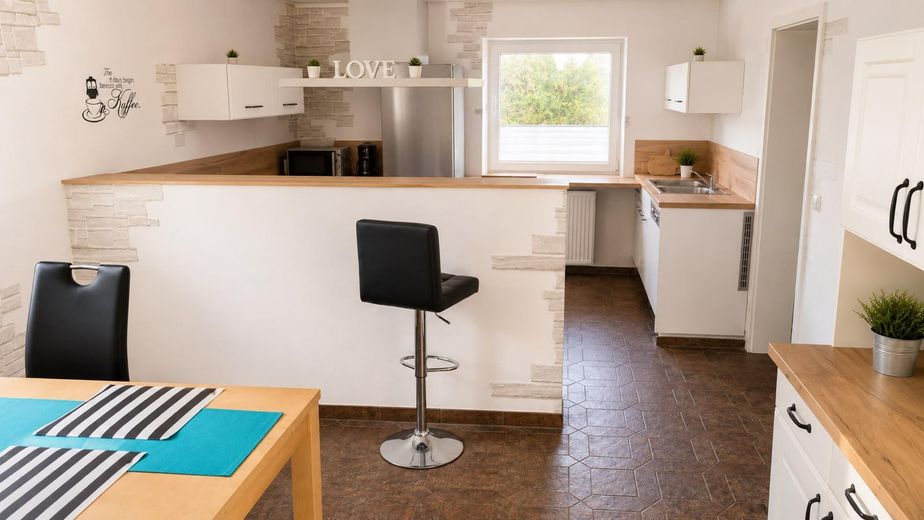 Bungalow bien entretenu avec piscine – Küche