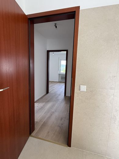 Erstbezug nach Kernsanierung: Helle gepflegte 3-Zimmer-Whg mit Balkon in Lauda-Königshofen – Blick vom Bad