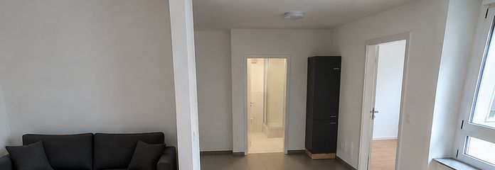 Yeni tadil edilmiş ve kısmen mobilyalı – Wiesbaden'de cazip 2 odalı daire – Wohnbereich
