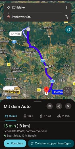 15 min Fahrtzeit Berlin-Pankow