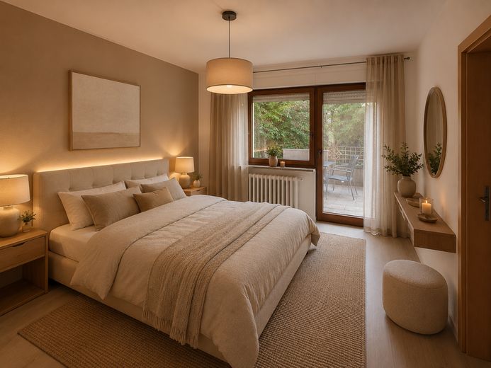 Idyllische Haushälfte am Langen See in Berlin-Karolinenhof (Schmöckwitz) – Schlafzimmer