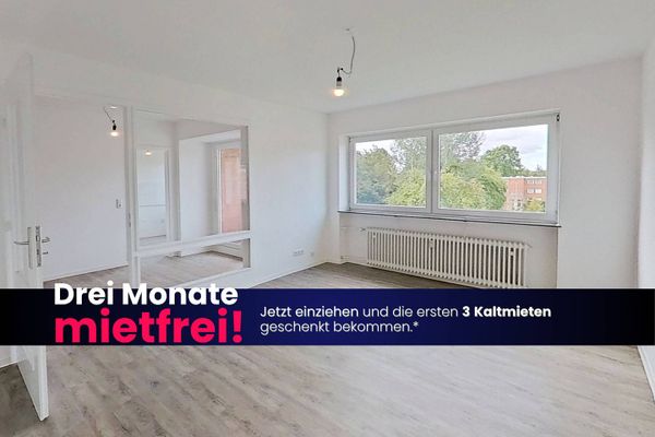 BIS ZU 3 NKM FREI: Schöne 3-Zimmer-Wohnung mit BALKON und intelligentem Grundriss in Kappeln-Ellenberg