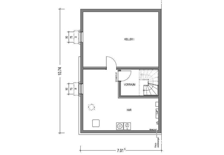 Elegante DHH mit Keller / Inclusive Grundstück / Ideal für die junge Familie – Grundriss KG