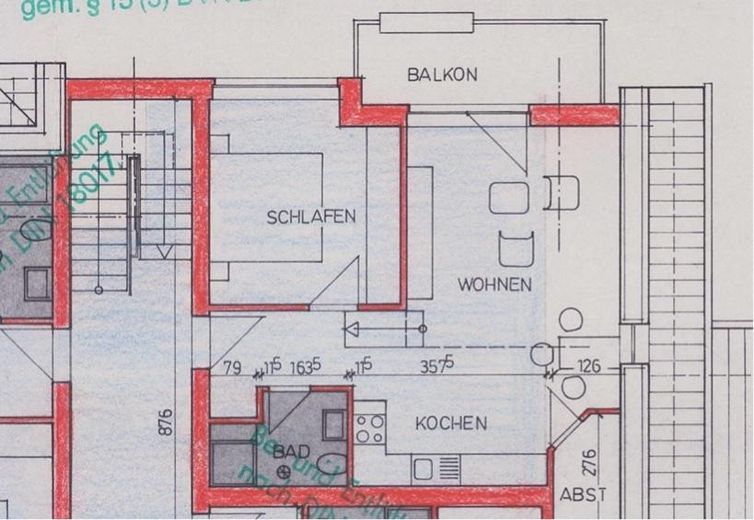 Maisonette-Wohnung mit offener Galerie – Grundriss ohne Galerie