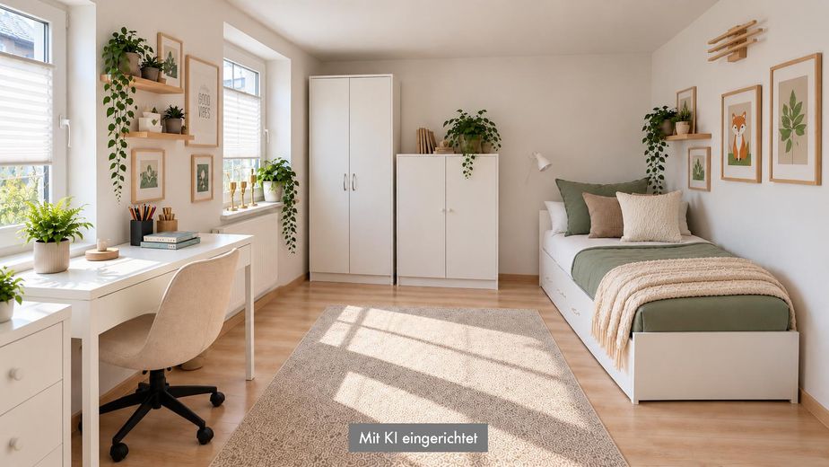 Architekten-Bungalow mit großem Grundstück und Baupotenzial – Zimmer UG neu eingerichtet 