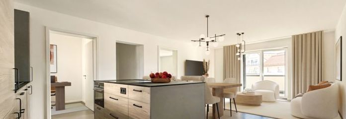 +++ Barrierefreie zentrale 2-Zimmer- Wohnung mit Einbauküche und Balkon +++