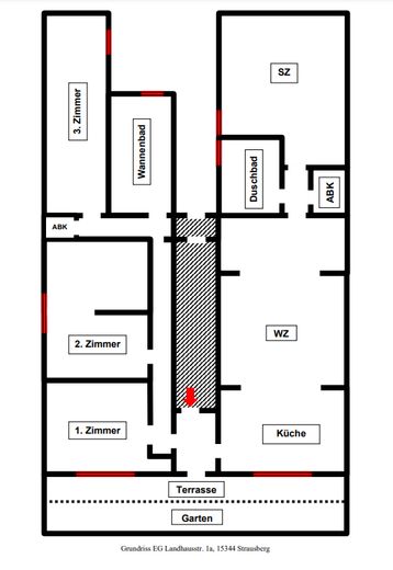 180 m² sanierte Altbauwohnung – Grundriss Wohnung