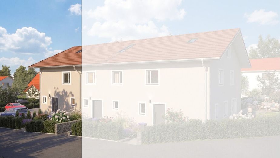 Top-Lage im 3er-Ensemble: Familienfreundliches Reihenendhaus in Obing/Frabertsham – Straßenansicht