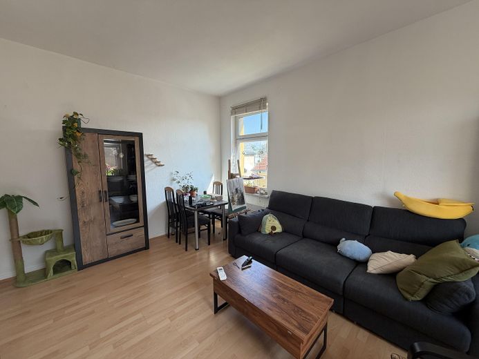 Vollklimatisierte Helle 3 Raum Wohnung Nähe Bahnhof/Altstadt Tageslichtbad – Wohnzimmer