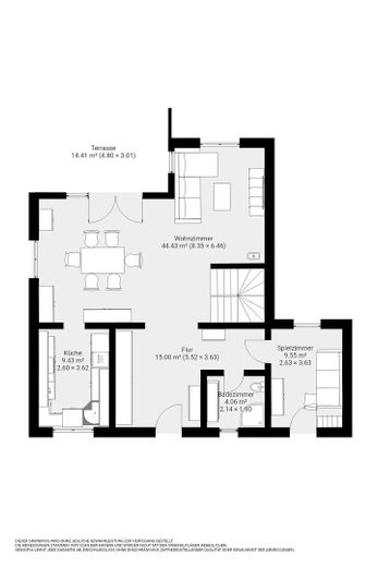 Grosses Einfamilienhaus in zentraler Lage – Grundriss EG
