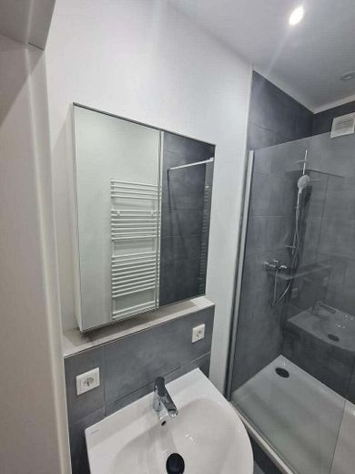 Bett in möbliertem WG-Zimmer in renovierter 4er-WG mit Balkon in Lichtenhof! – Badezimmer