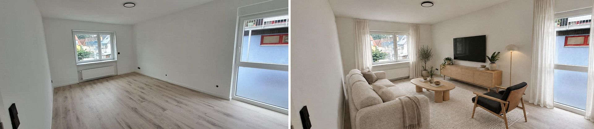 Świeżo wyremontowane/odnowione 3-pokojowe mieszkanie w Gaggenau-Ottenau – KI Möbliertes Beispiel