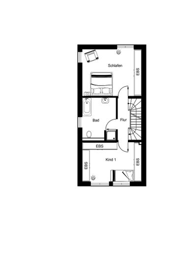 ¡Casa moderna KfW55 de 2020 con terraza en la azotea y cocina en Múnich-Untermenzing! ¡Sin comisión! – Grundriss Obergeschoss