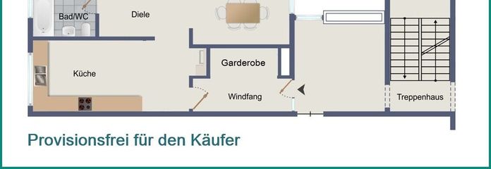 Wohnung im 2. Obergeschoss hinten links