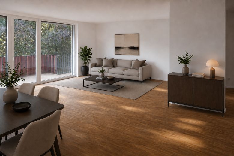 Wohnzimmer mit Balkon