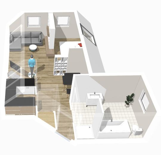 Bright city apartment => 5 min to Jahnplatz by train – Grundriss_3D_2