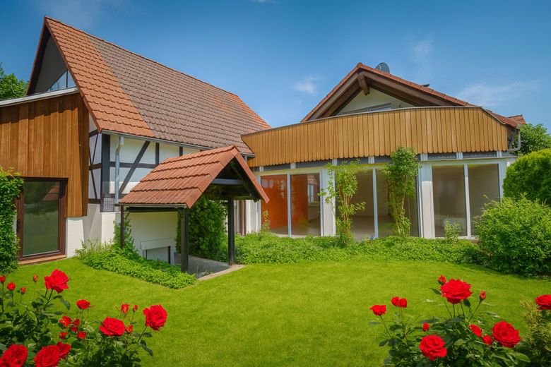 Großes Haus -Potenzial für 3-4 Wohneinheiten Scheune Stellplätze hohe Renditechance Familienparadies – Der Garten braucht etwas Liebe - so könnte er mit etwas Pflege aussehen