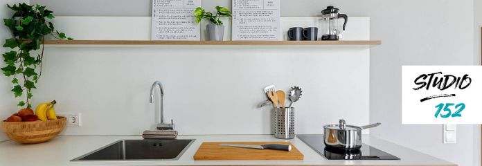 Studio 152: Furnished Student Apartment with Fitted Kitchen, ALL-IN RENT, AND MUCH MORE in the Heart of Wiesbaden – Küche (Visualisierung)