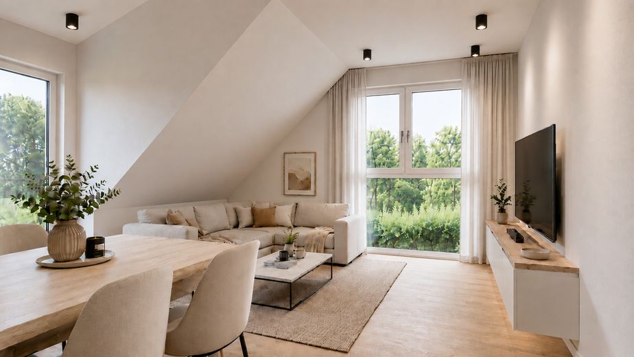 Platz für die ganze Familie – 6,5-Zi.-Maisonette in Ergenzingen mit Balkon & VVS in 5 Gehmin. – Visualisierung Wohnen