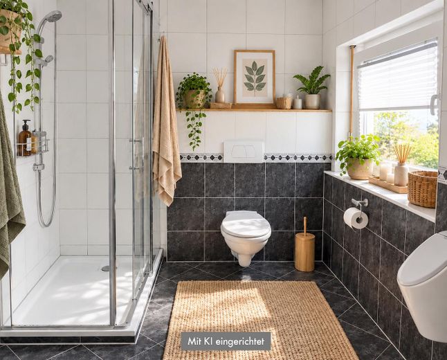 Architekten-Bungalow mit großem Grundstück und Baupotenzial – Badezimmer neu eingerichtet 