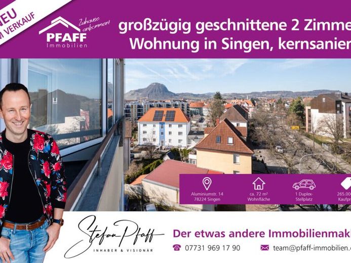 Zuhause ankommen in Singen in der Aluminiumstrasse! Provisionsfrei! Kernsanierte 2 Zi.-Whg. – Foto 1