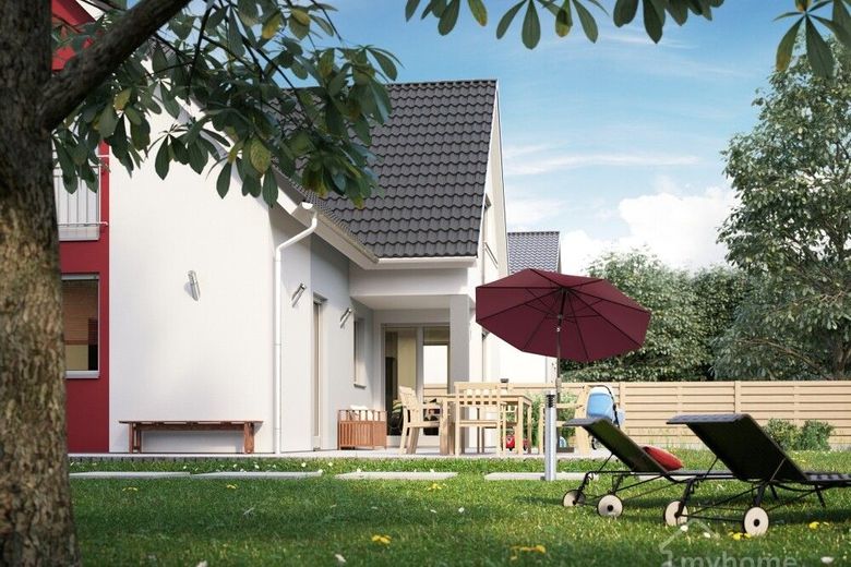 Zweifamilienhaus in Massivbauweise provisionsfrei vom Bauträger - Bezug in 2027 – Hausansicht Zweifamilienhaus 213