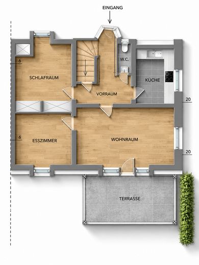 Hazır bir ev değil. Kendi EVİNİZİ yaratma fırsatı – Skizze Grundriss EG