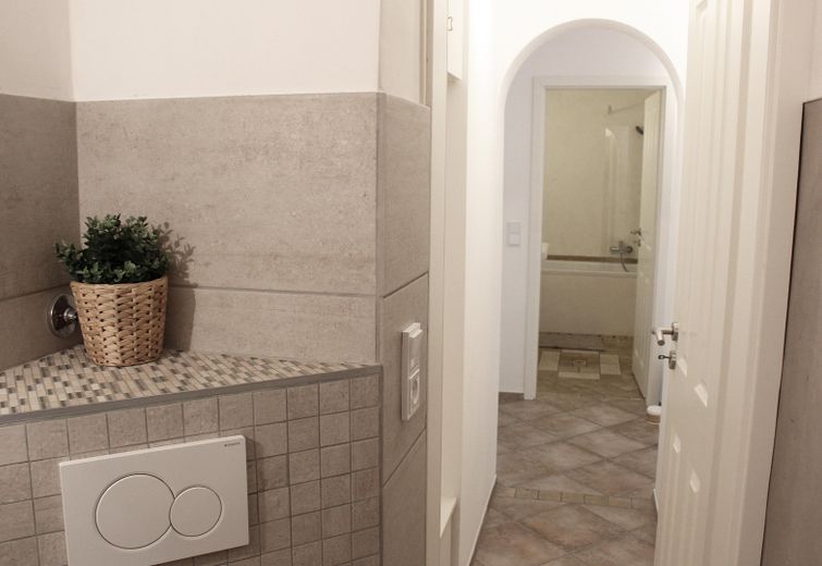 Blick aus der Toilette
