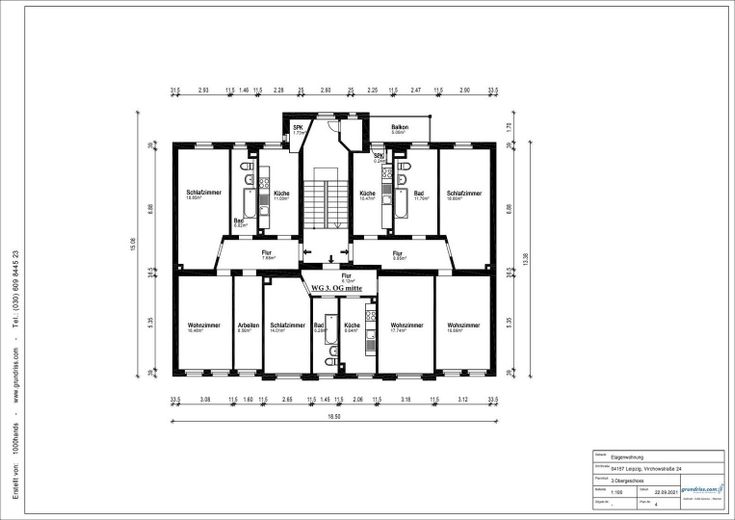 Grundriss 3. OG mitte