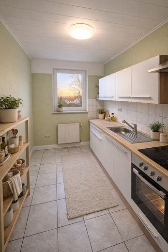 3-Zimmer-Wohnung mit Balkon, Stellplatz und neuer Gasetagenheizung | ca. 60,89 m² – Küche