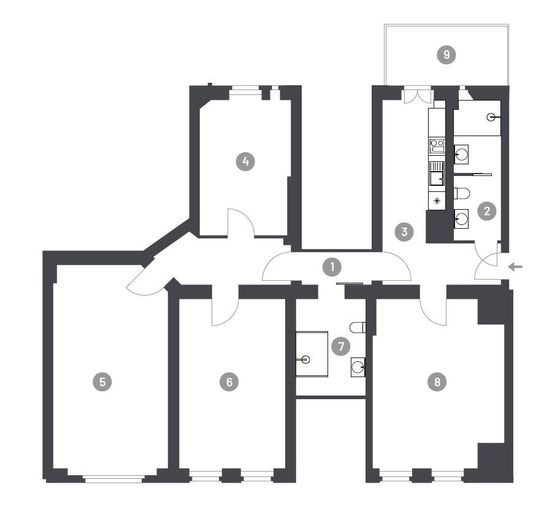 Erstbezug nach Sanierung | familiengerechte Altbauwohnung mit Terrasse in Bestlage | provisionsfrei – Grundriss