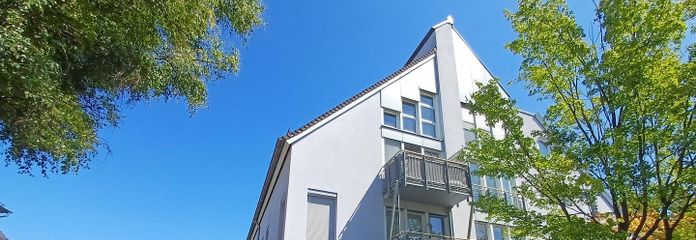 Blick zur Wohnanlage