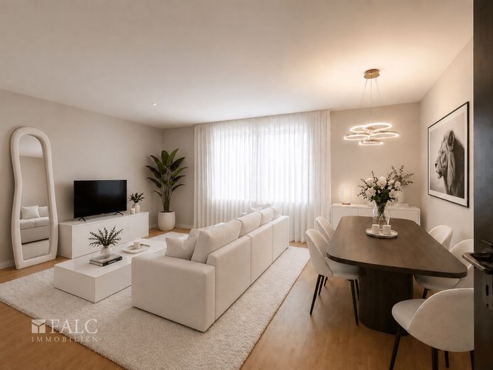 Zentral &amp; idyllisch 2 Zimmer mit Loggia, Blick ins Grüne – Wohnzimmer