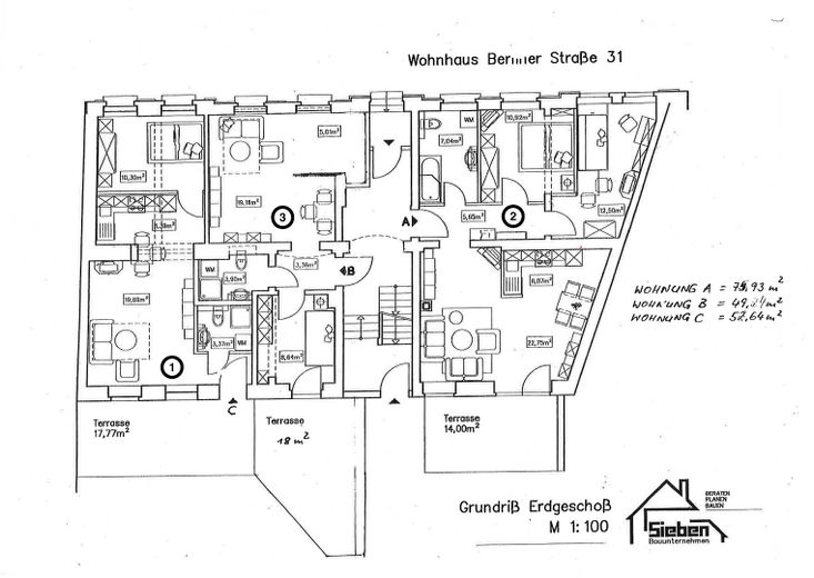 Skizze der Wohnung 1 