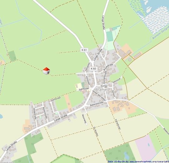 Natur pur in absoluter Alleinlage - 1.002 m² Grundstück mit Bestandsgebäude in Schifftdorf-Bramel – Lageplan