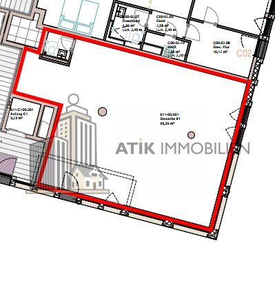 ATIK: Ihr Geschäft am Puls der Stadt: Ladenflächen am Europaplatz - provisionsfrei – Grundriss