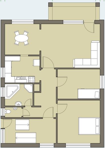 Modernes Zuhause mit Parkblick – 4-Zimmer-Wohnung mit großem Süd-Balkon & Garage – Grundriss OG