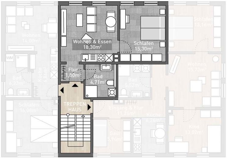 Moderne 2 Zimmer im kernsanierten Altbau – Grundriss_Wohnung_OG_Mitte