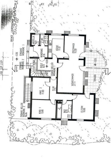 5 Zimmer Erdgeschoss-Wohnung mit Garten und separaten Eingang im OT Alzenau – Grundriss