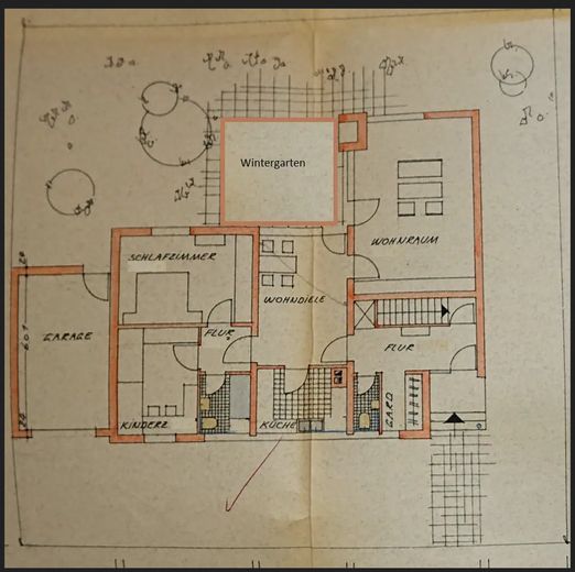 Germering'de garajlı bungalov – Grundriß EG