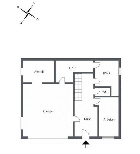 Garagenebene mit Büro