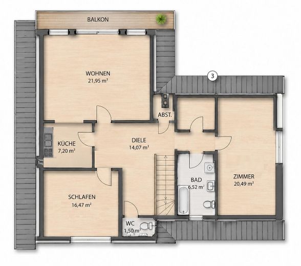 Grundriss Einliegerwohnung