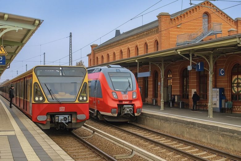 Bahnhof mit S-Bahn, RB und RE
